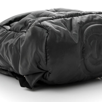 Chanel Nylon Embossed Doudoune Backpack Grey 9 of 16