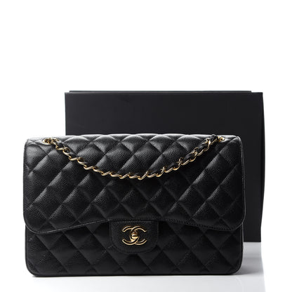 Chanel Caviar Quilted Jumbo Double Flap Black 12 of 12