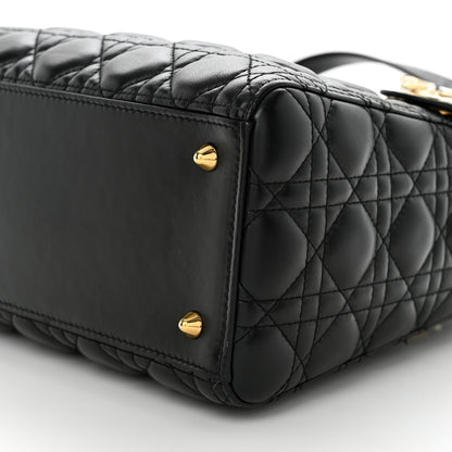 Christian Dior Lambskin Cannage Medium Lady Dior Black 10 of 11