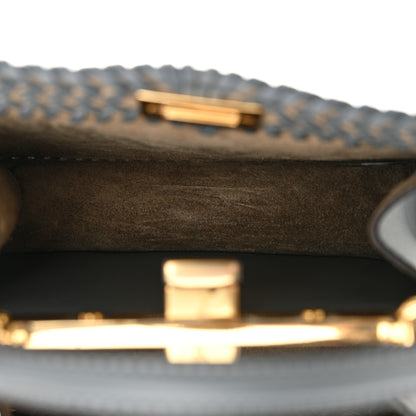 Fendi Vitello King Shiny Nappa Intreccio Petite Peekaboo I SEE U Satchel Tempesta 5 of 11