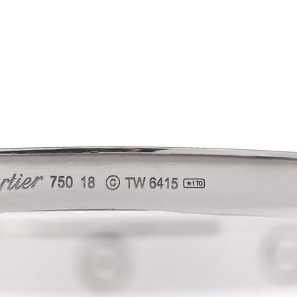 Cartier 18K White Gold LOVE Bracelet 18 3 of 8