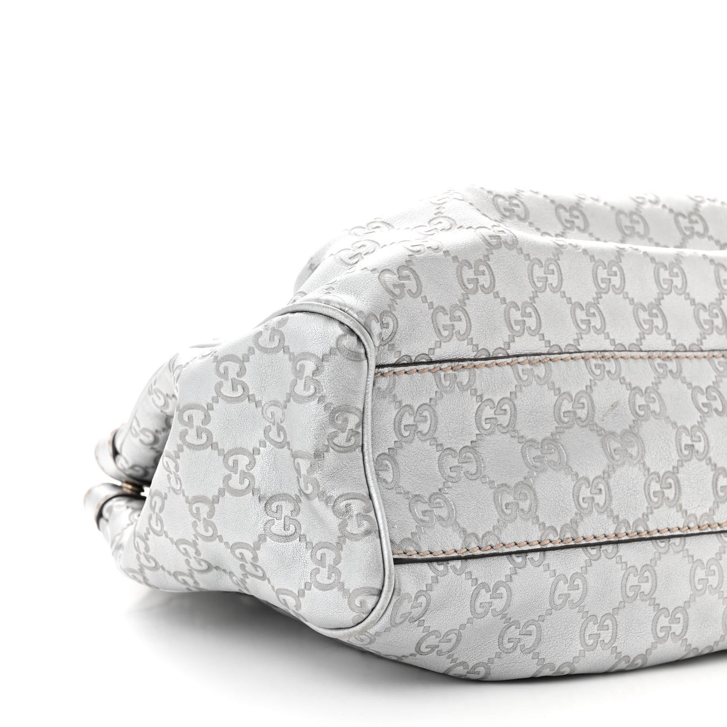 Guccissima Medium Sukey Tote Silver