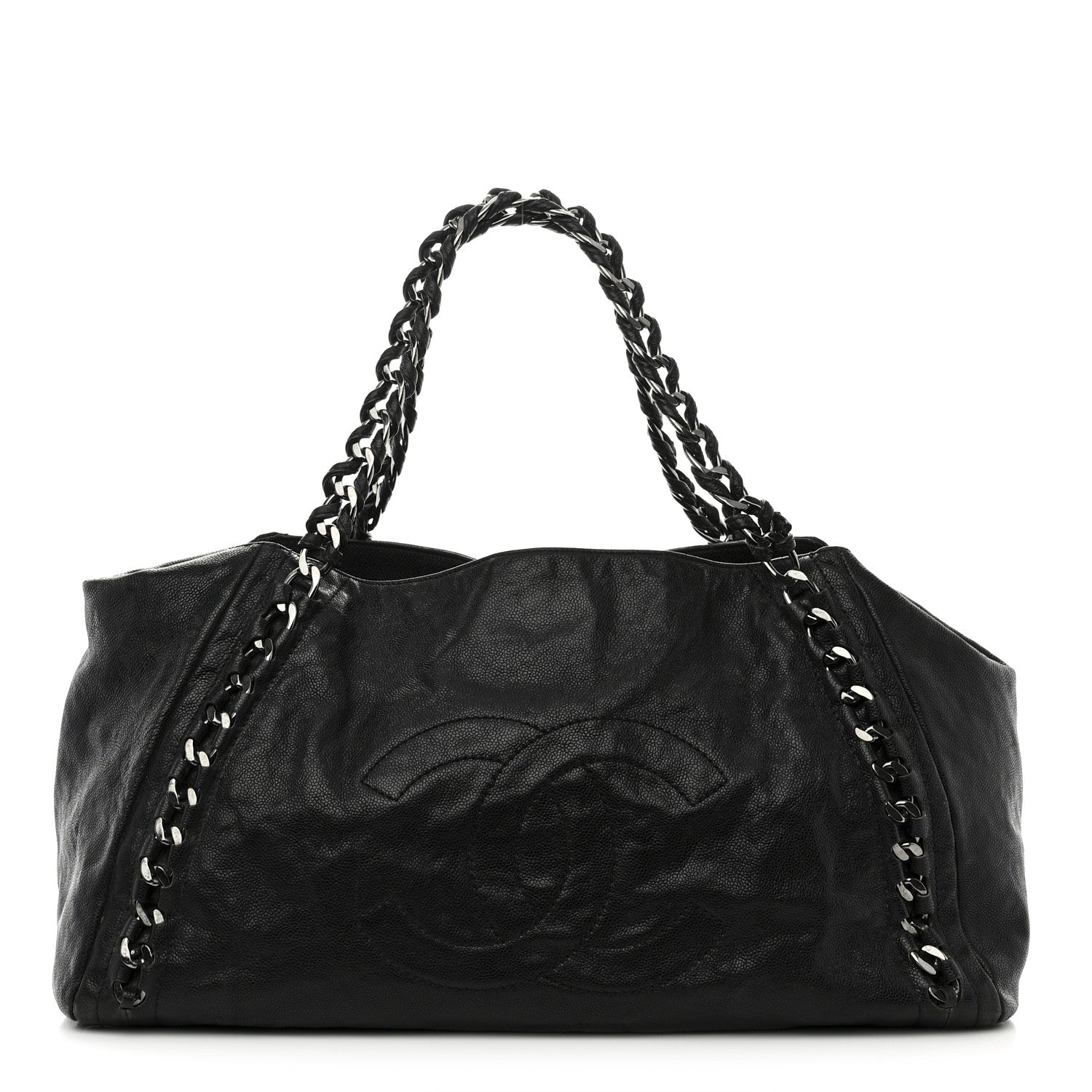 Chanel Glazed Calfskin East West Modern Chain Tote Black 1 of 15