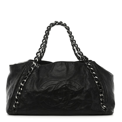 Chanel Glazed Calfskin East West Modern Chain Tote Black 1 of 15