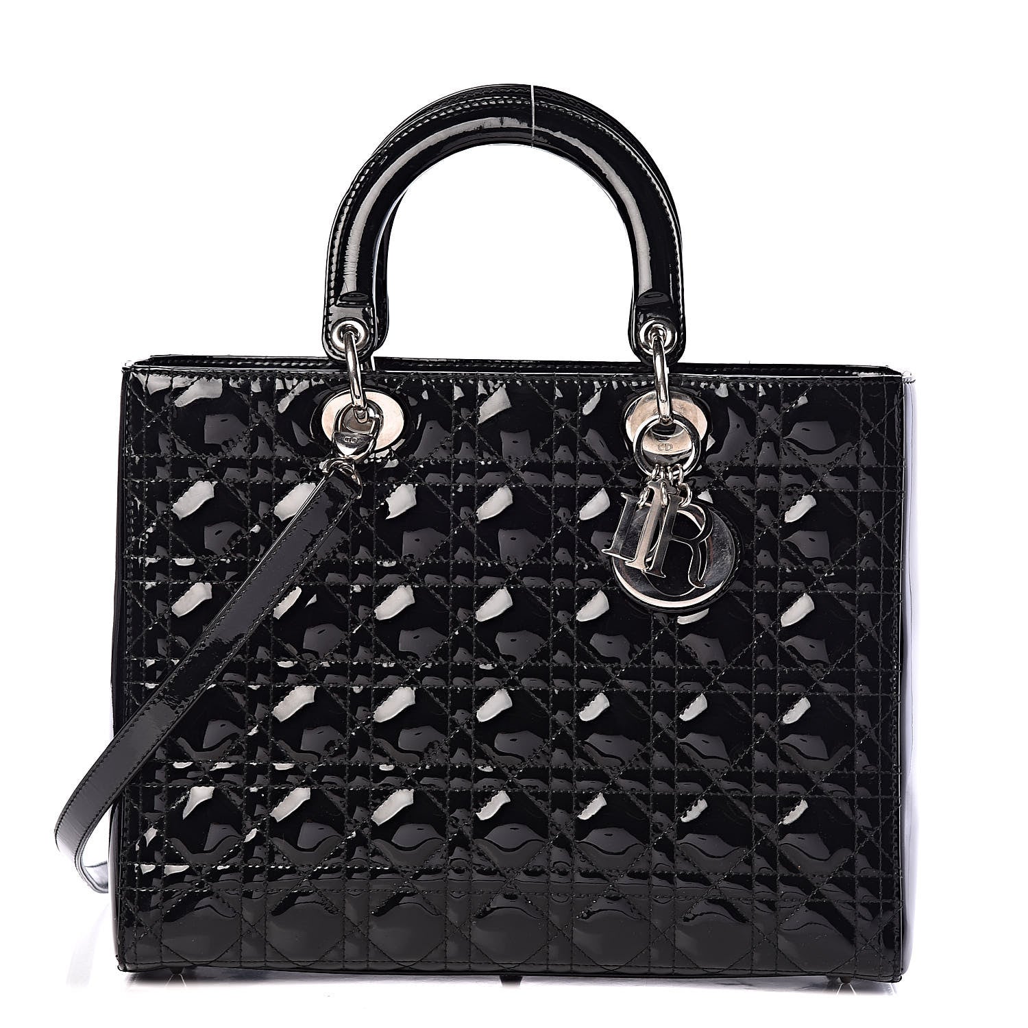 Christian Dior Patent Cannage Large Lady Dior Black 1 of 19