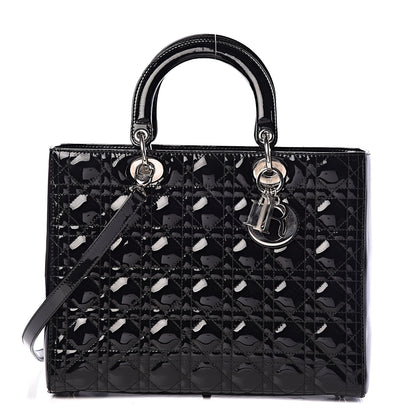 Christian Dior Patent Cannage Large Lady Dior Black 1 of 19