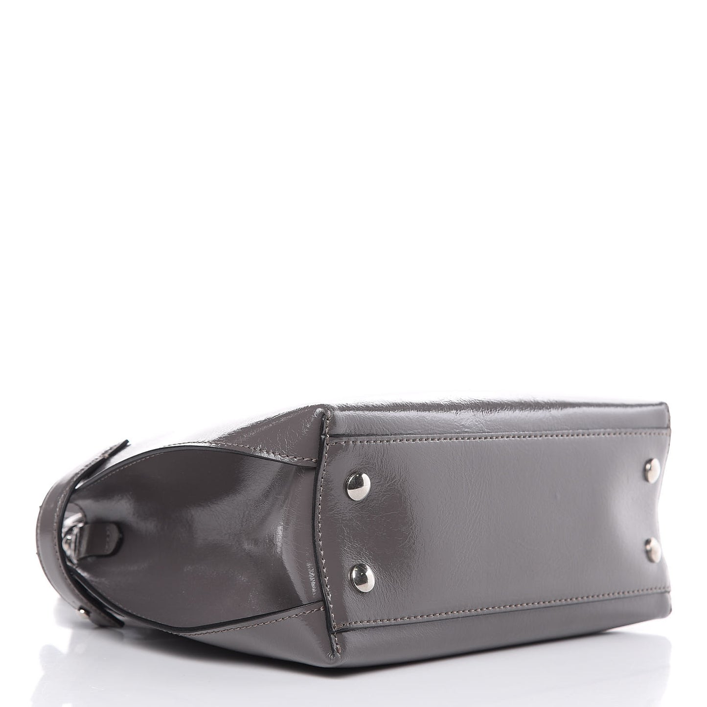 Soft Calfskin Small Banner Tote Sepia Grey