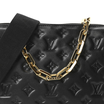 Louis Vuitton Lambskin Embossed Monogram Coussin PM Black 7 of 9