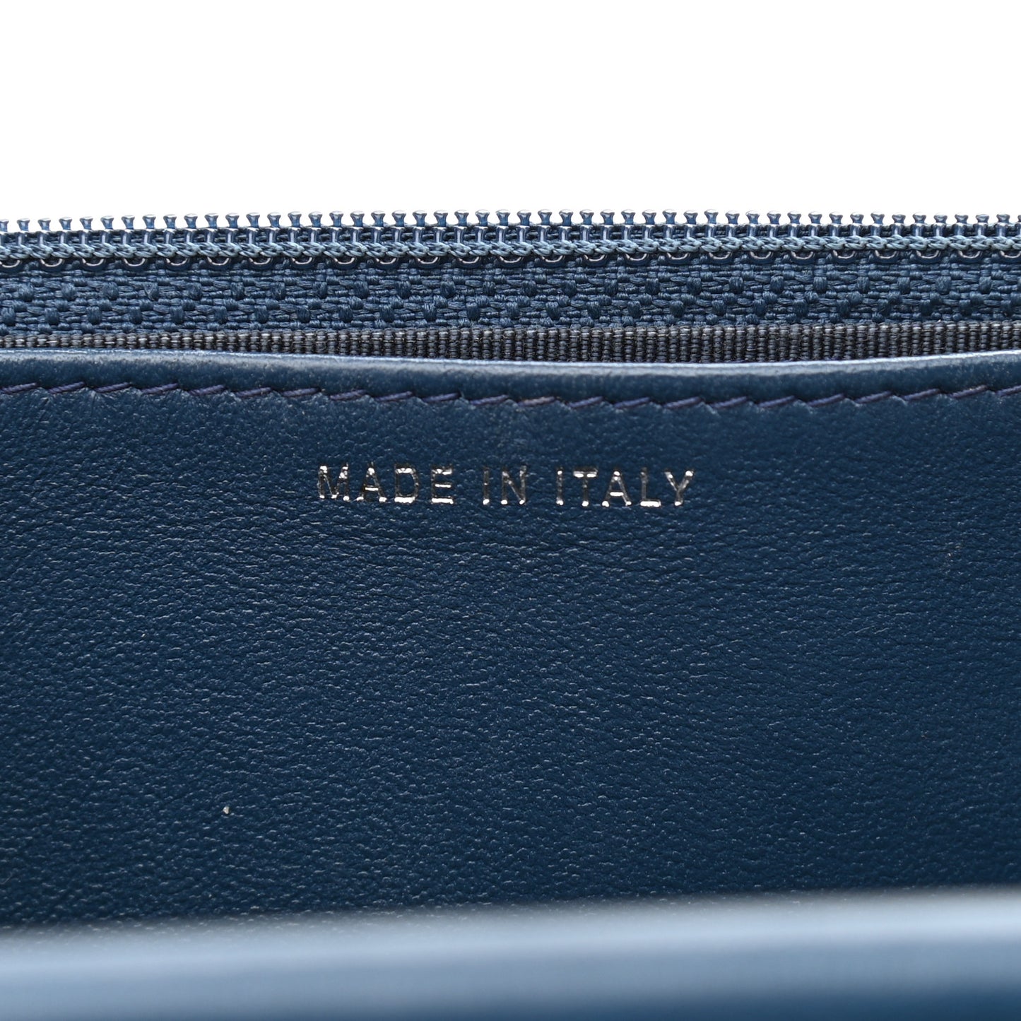 Lambskin Quilted Wallet On Chain WOC Blue