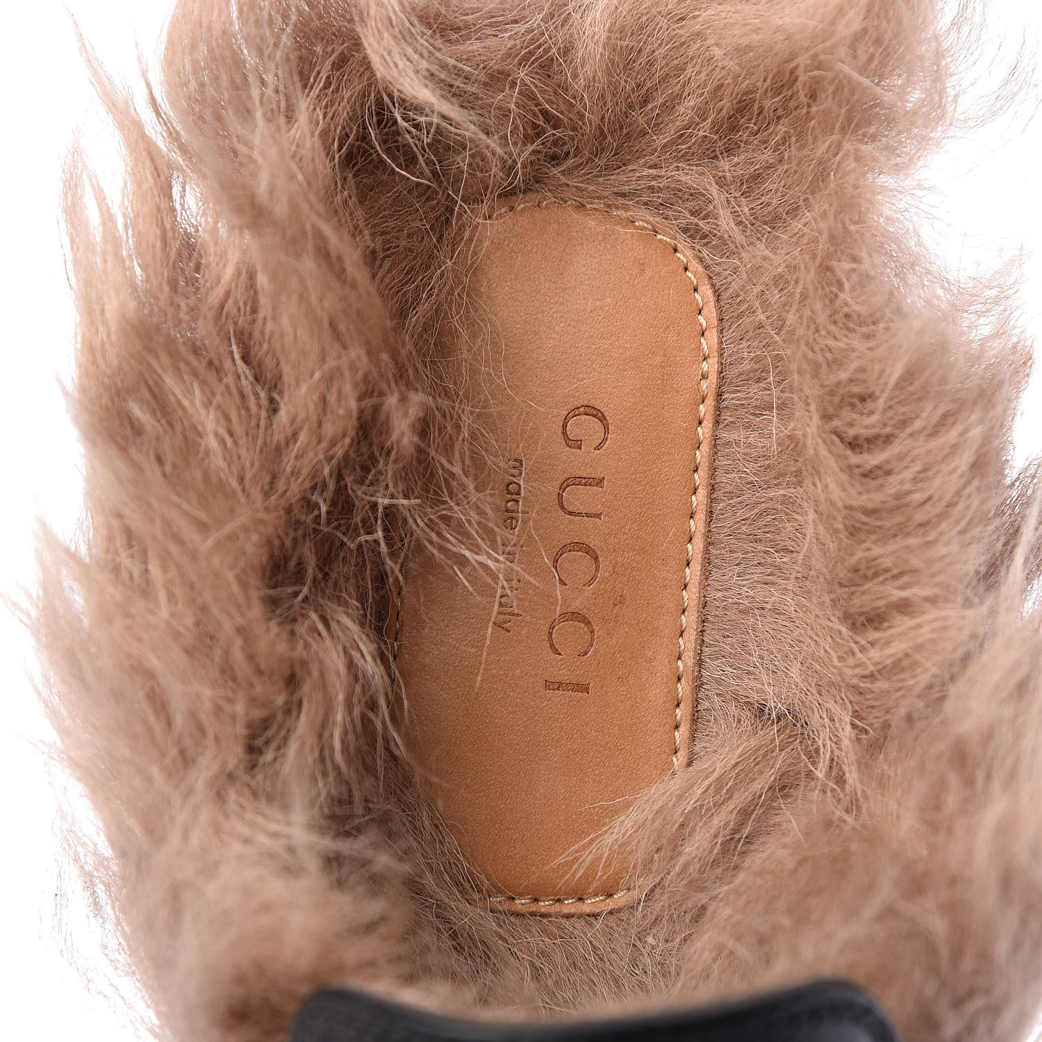 Gucci Calfskin Fur Womens Princetown Slippers 37.5 Black 7 of 8