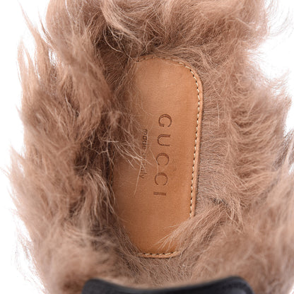 Gucci Calfskin Fur Womens Princetown Slippers 37.5 Black 7 of 8