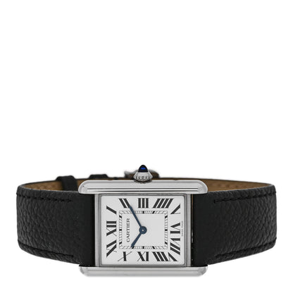 Cartier Stainless Steel Calfskin 25mm Must de Cartier Tank Quartz Watch 2 of 5