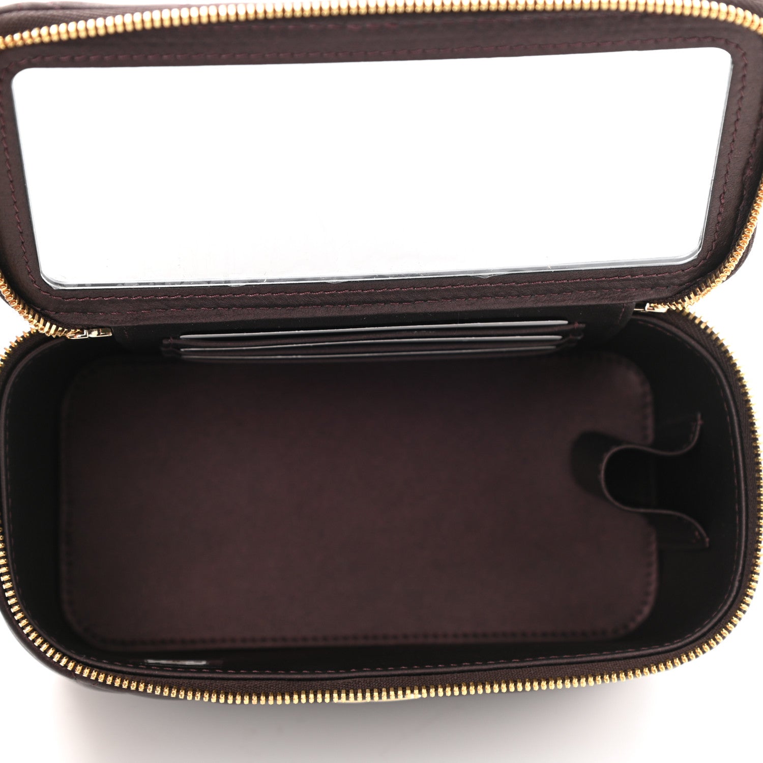 Chanel Iridescent Lambskin Quilted Small Top Handle Vanity Case With Chain Burgundy 6 of 12