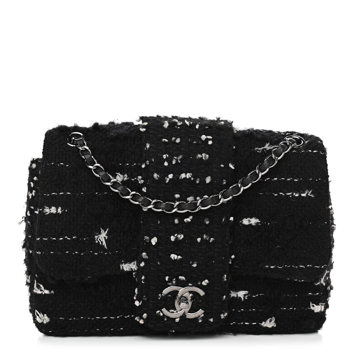 Chanel Tweed Elementary Chic Flap Black White 1 of 11