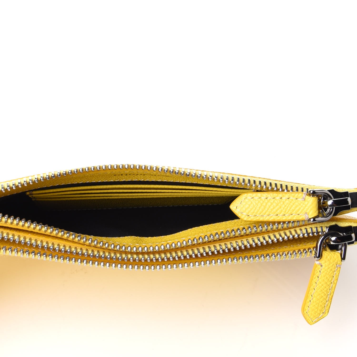 Burberry Calfskin Laurie Icon Stripe Zip Pouch Yellow 3 of 3