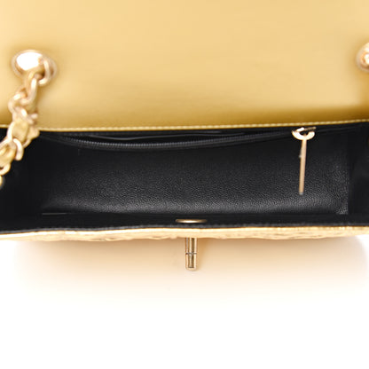 Chanel Metallic Calfskin Crocodile Embossed Cocodile Rectangular Mini Flap Gold 4 of 12
