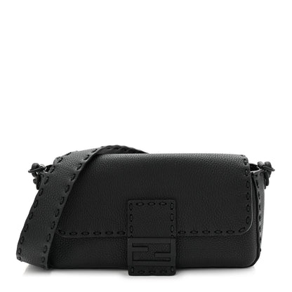 Fendi Cuoio Romano Selleria Baguette Black 1 of 11
