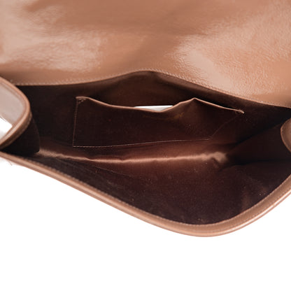 Saint Laurent Textured Patent Calfskin Monogram Large Belle De Jour Clutch Nude 4 of 7