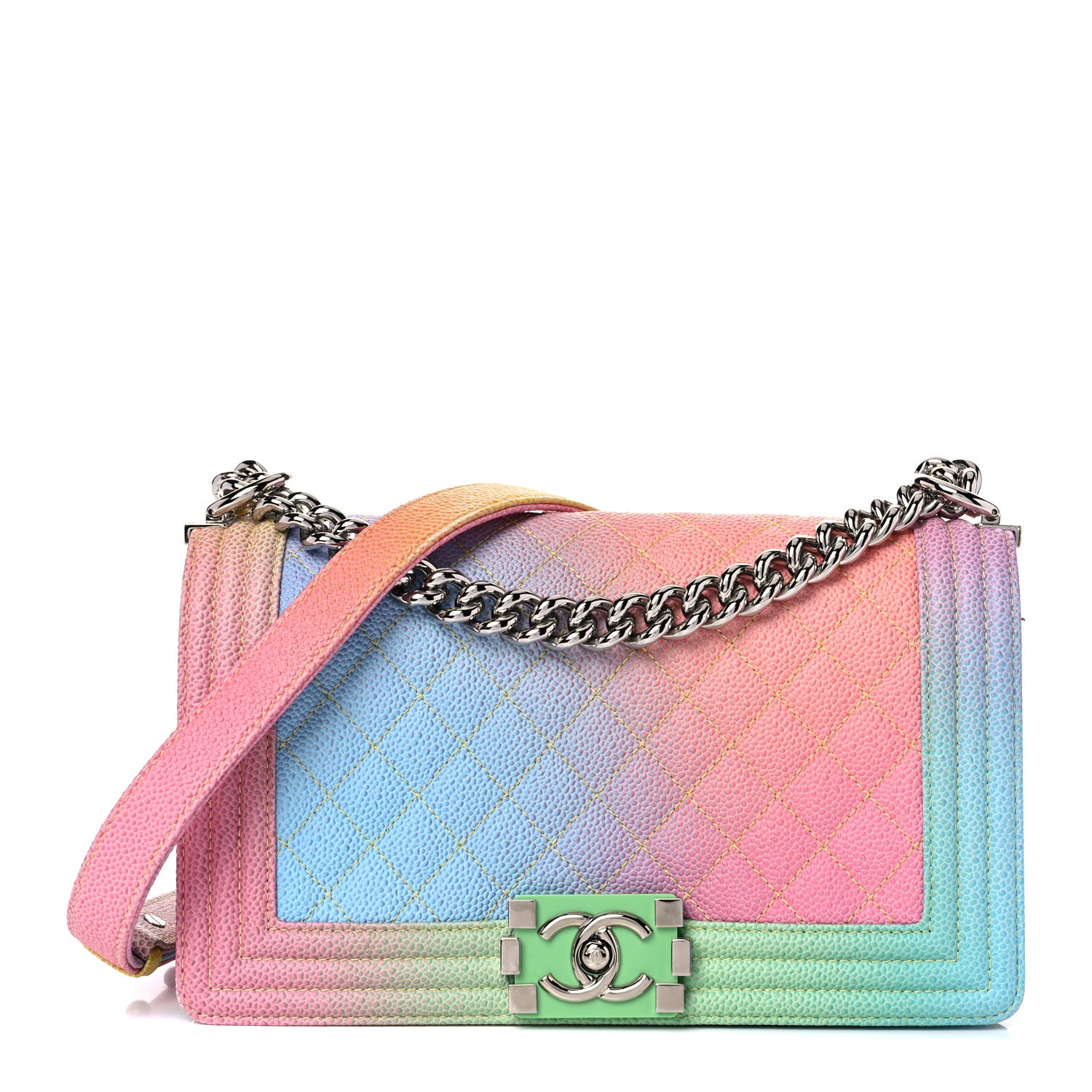 Chanel Caviar Quilted Medium Cuba Rainbow Boy Flap Multicolor 1 of 12