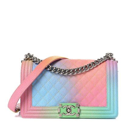 Chanel Caviar Quilted Medium Cuba Rainbow Boy Flap Multicolor 1 of 12
