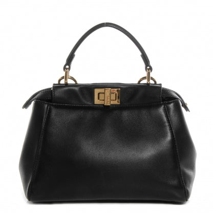 Fendi Nappa Mini Peekaboo Iconic Satchel Black 1 of 13
