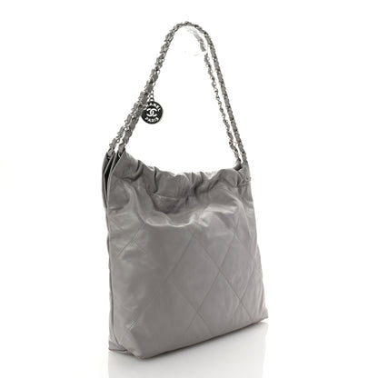 Chanel Shiny Calfskin Quilted Small Chanel 22 Grey 4 of 15