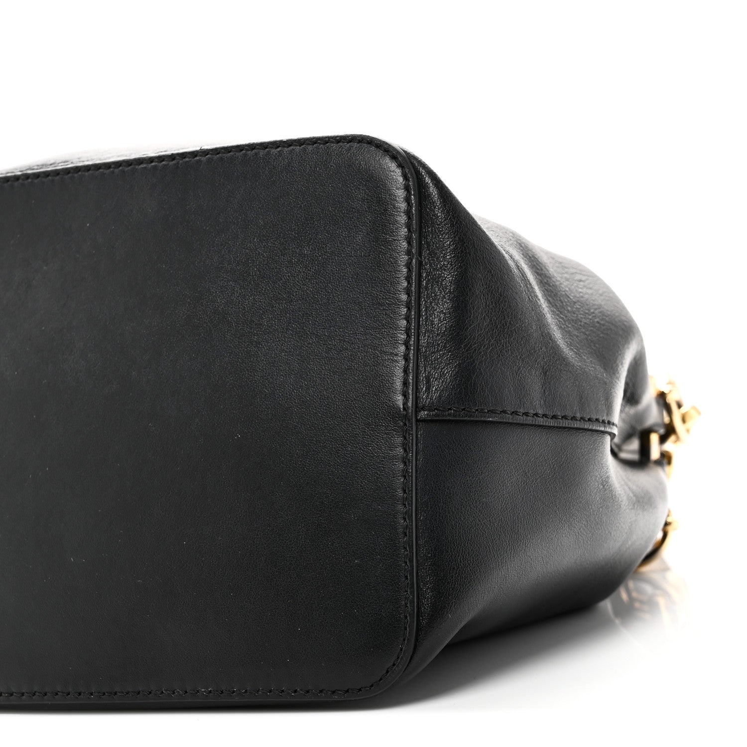 Fendi Vitello Century Matte F is Fendi Stamp Patch Bi-Color Grande Mon Tresor Bucket Bag Black Maya Fragola 9 of 10