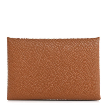 Hermes Epsom Calvi Card Case Gold 1 of 8