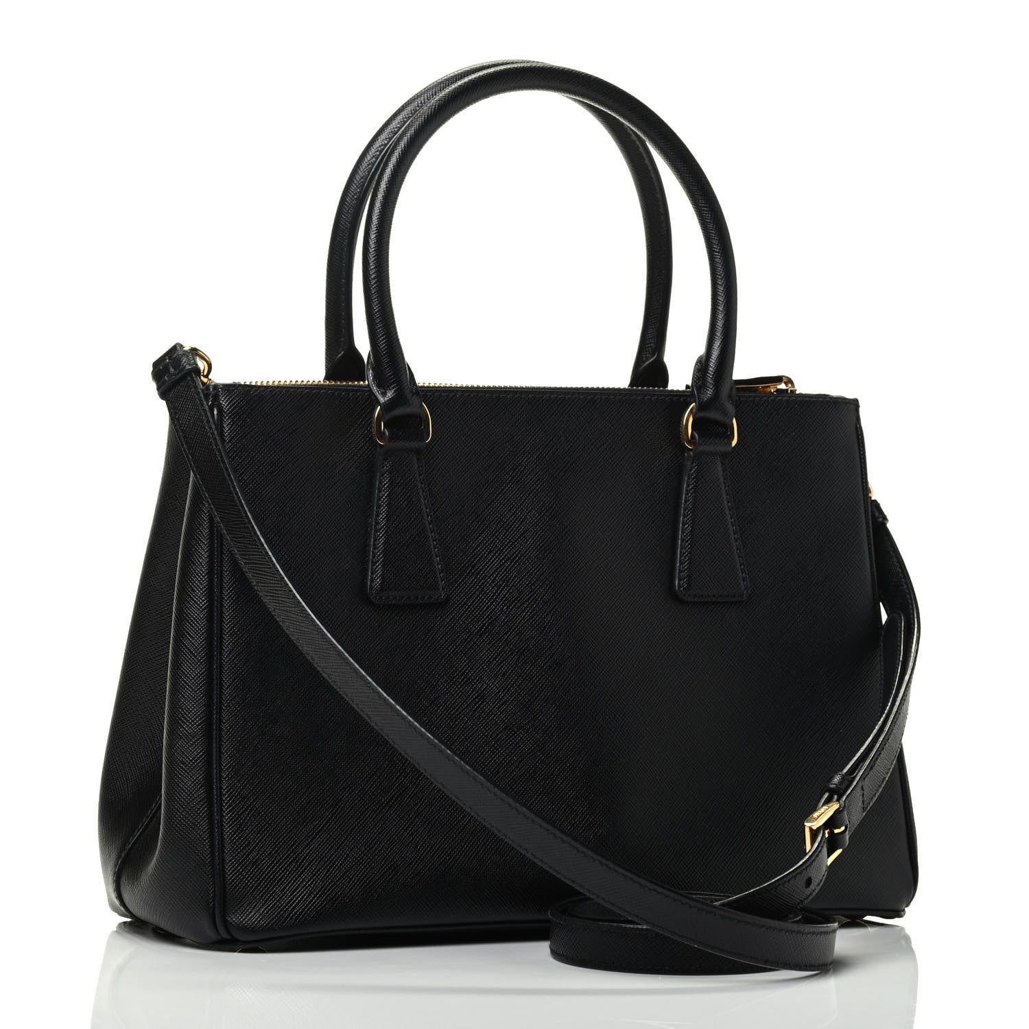 Prada Saffiano Small Galleria Double Zip Tote Black 2 of 4
