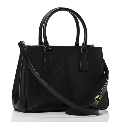 Prada Saffiano Small Galleria Double Zip Tote Black 2 of 4