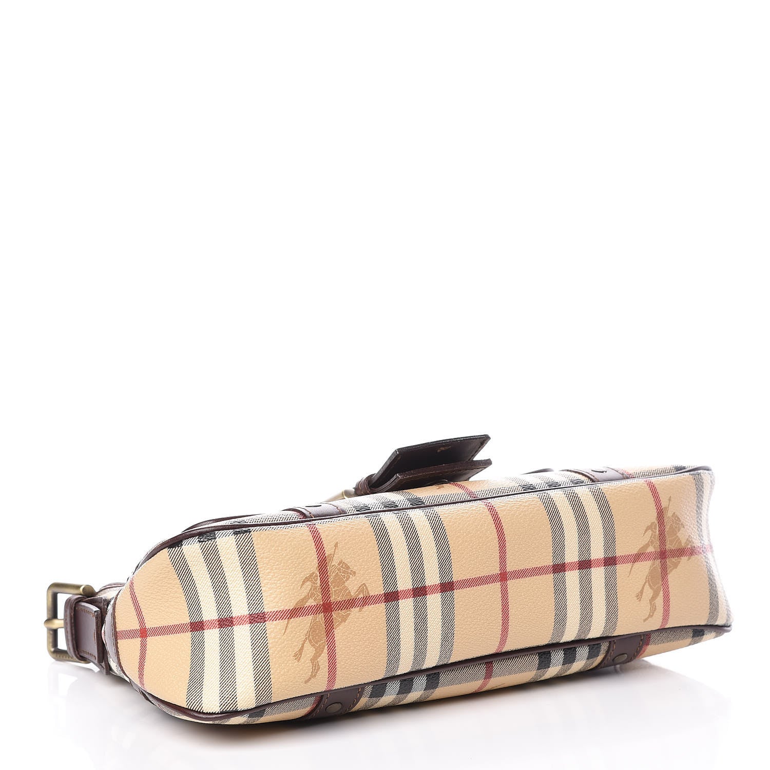 Burberry Haymarket Check Buckle Satchel Brown 4 of 11