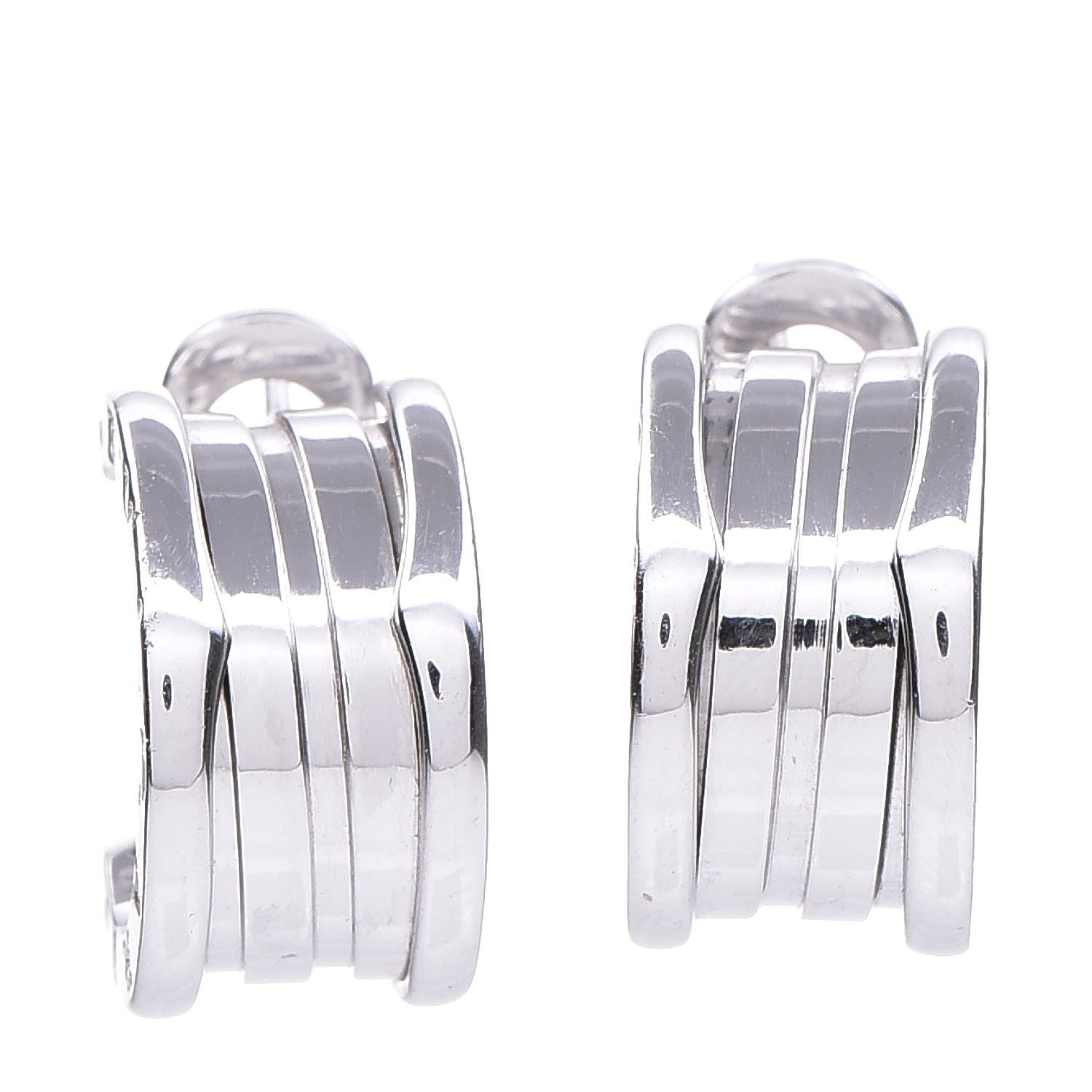 Bulgari 18K White Gold B.Zero1 Hoop Earrings 1 of 9