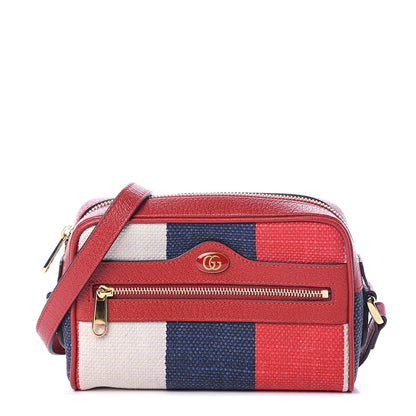 Gucci Canvas Sylvie Stripe Mini Ophidia Camera Bag Mystic White Hibiscus Red Maritime 1 of 7