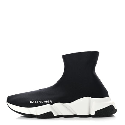 Balenciaga Neoprene Knit Womens Speed Sneakers 35 Black White 1 of 7