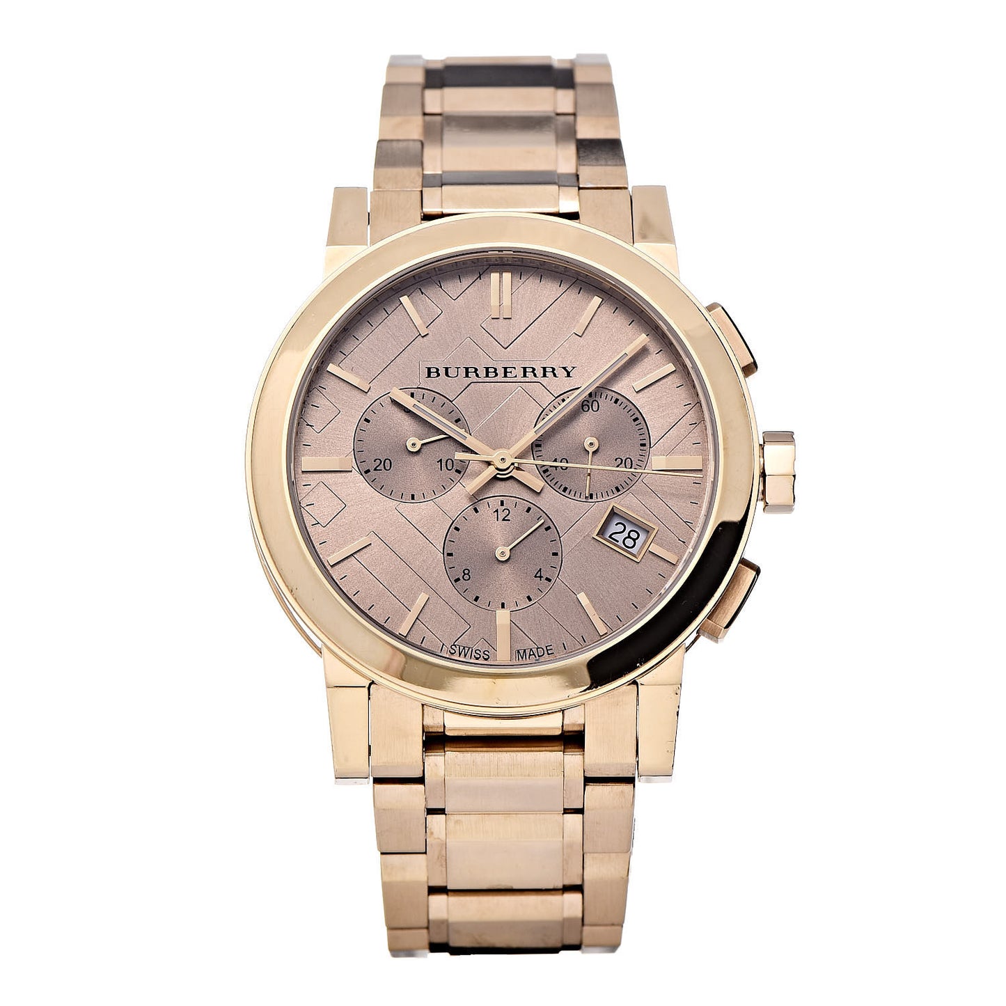 Stainless Steel 38mm The City Chronograph Quartz Watch Gold BU9753