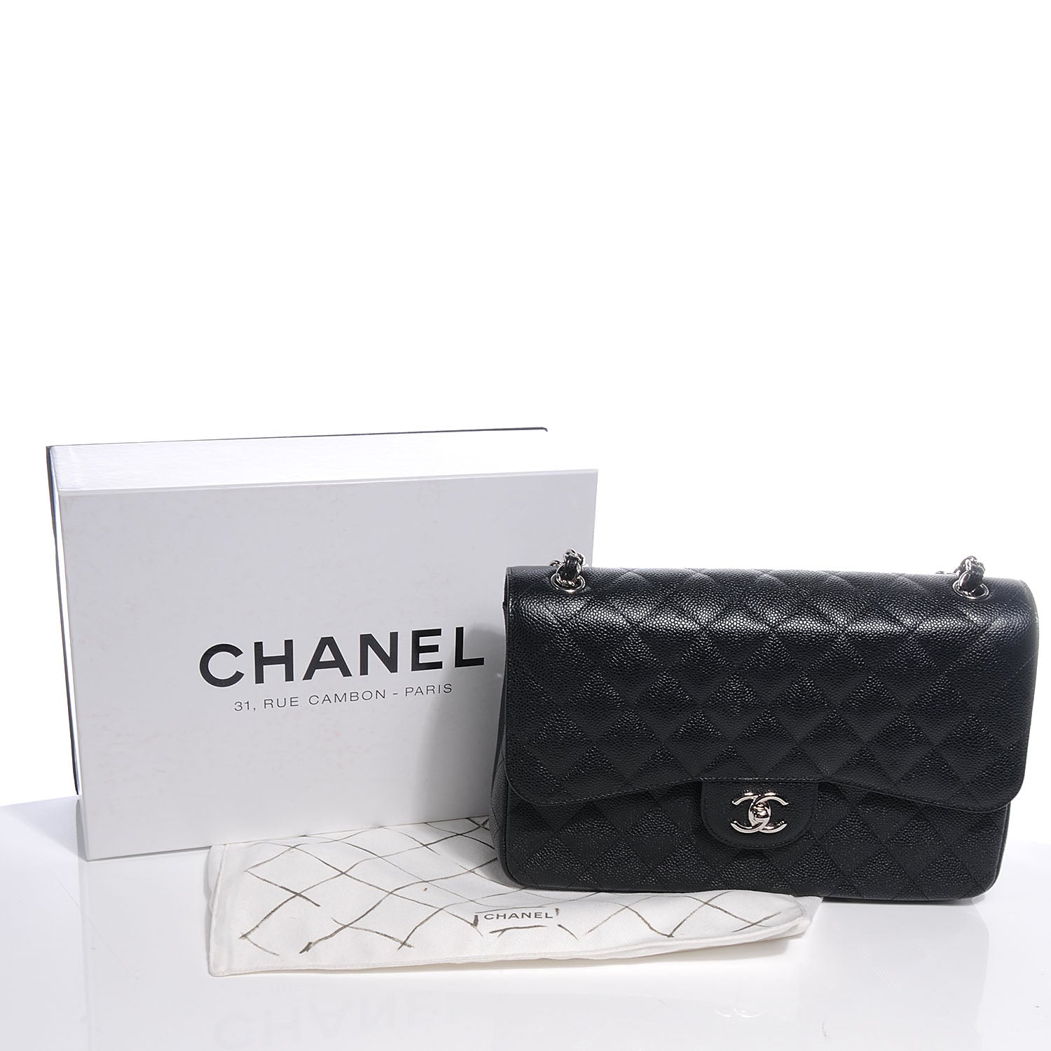 Chanel Caviar Quilted Jumbo Double Flap Black 5 of 8