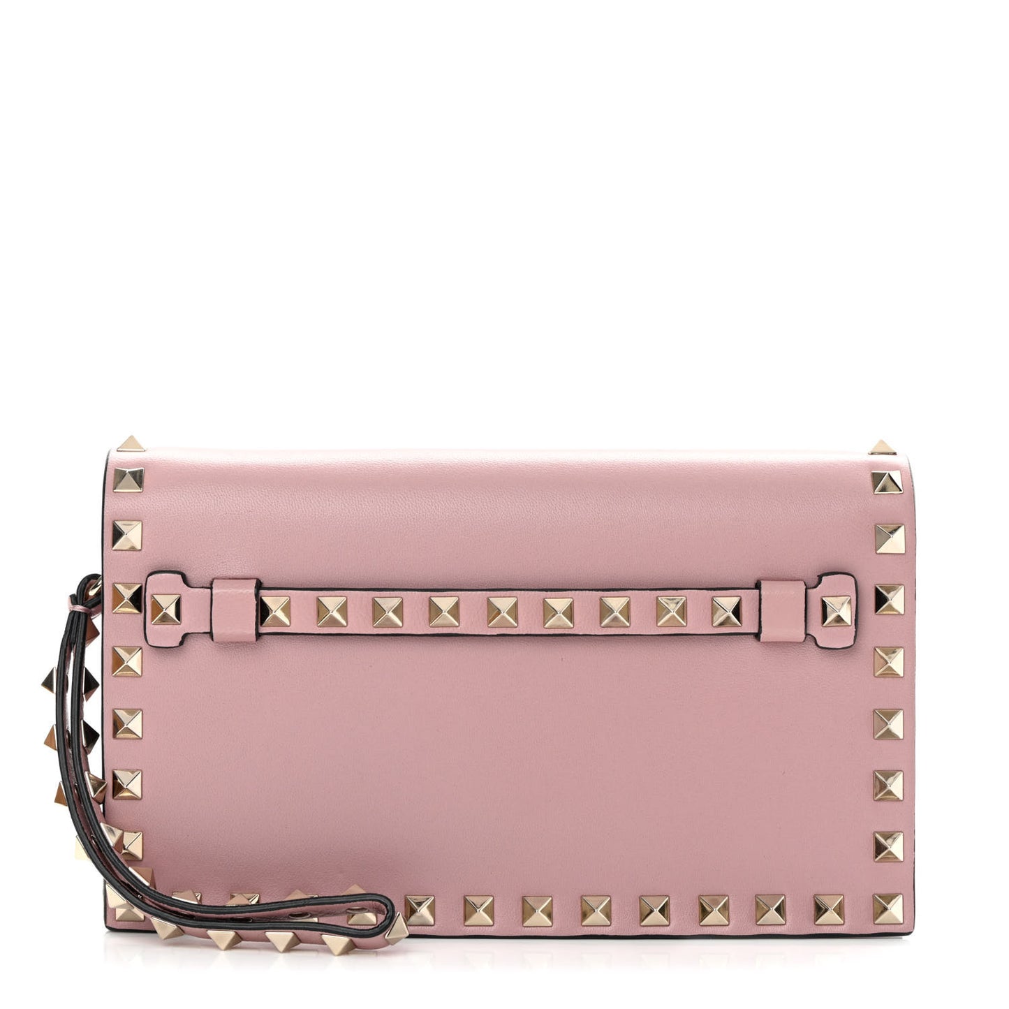 Nappa Small Rockstud Wristlet Clutch Poudre