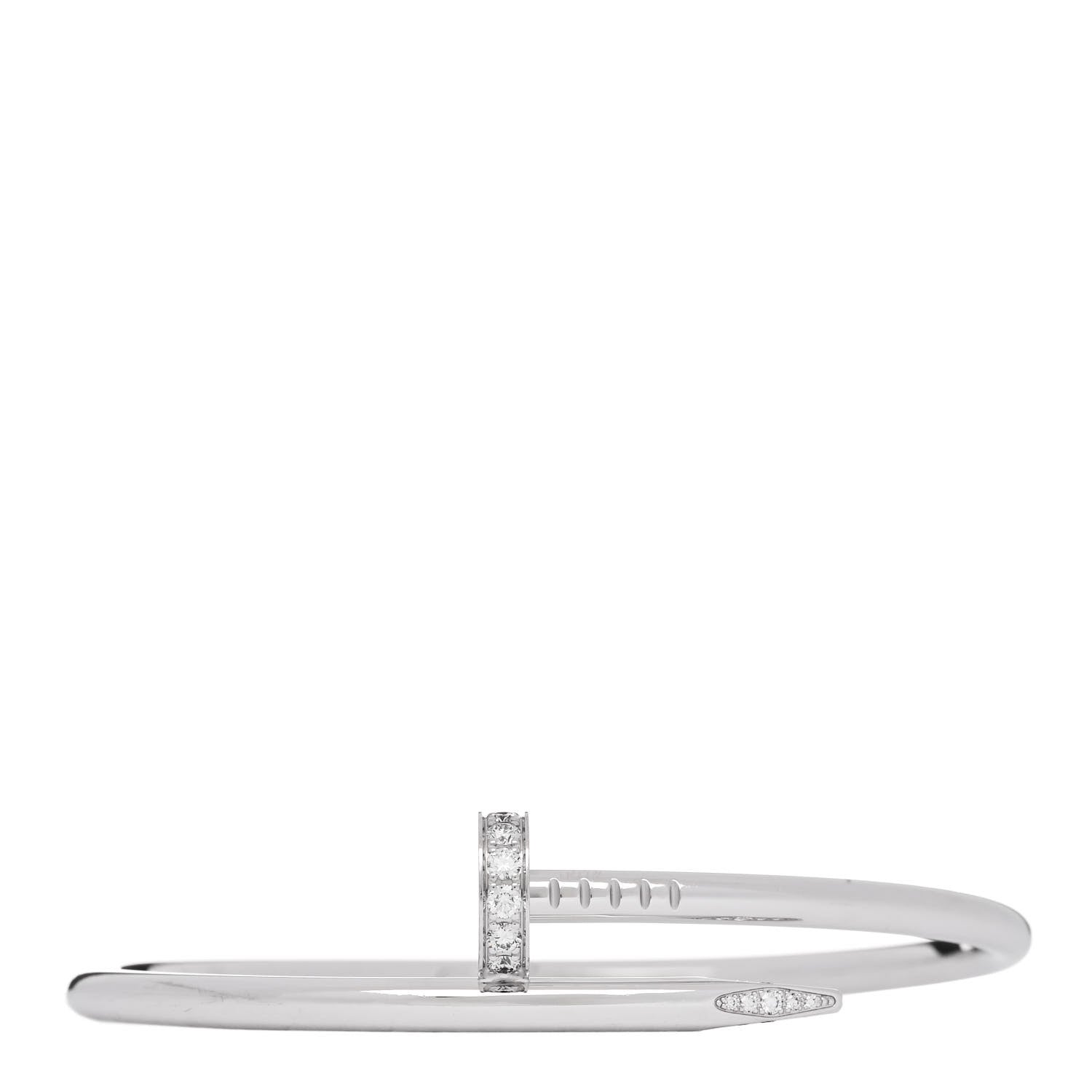 Cartier 18K White Gold Diamond Juste Un Clou Bracelet 17 1 of 5