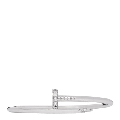 Cartier 18K White Gold Diamond Juste Un Clou Bracelet 17 1 of 5