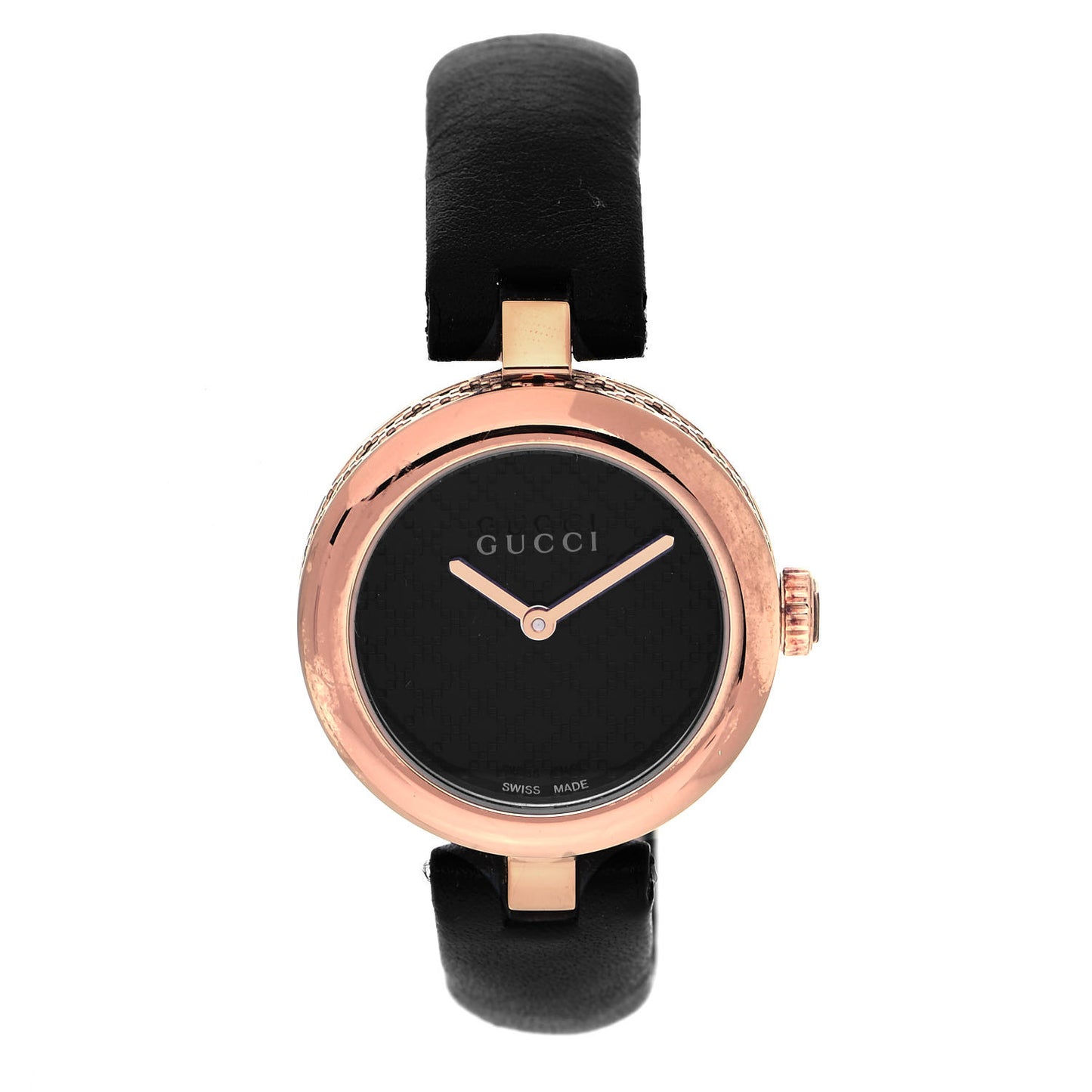 Stainless Steel Calfskin 27mm Diamantissima Quartz Watch Black