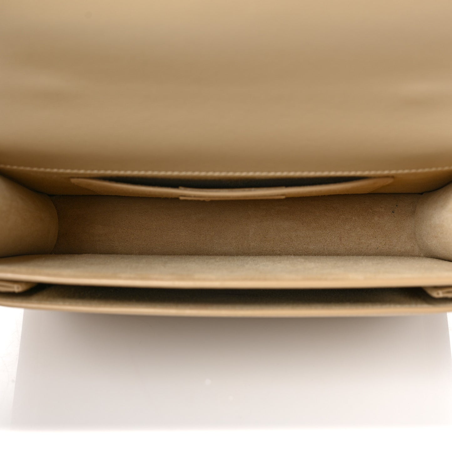 Smooth Calfskin Medium Monogram Sunset Satchel Beige
