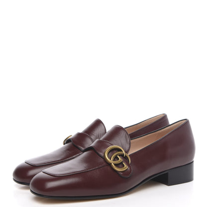 Gucci Malaga Kid Womens GG Marmont Loafers 39 Vintage Bordeaux 3 of 9