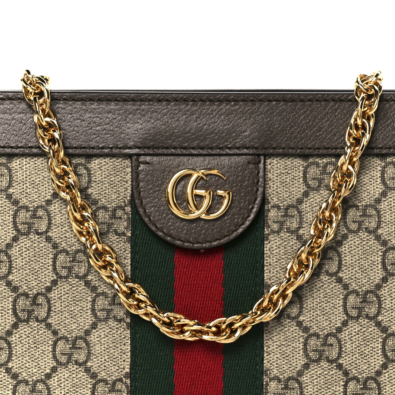 Gucci GG Supreme Monogram Web Small Ophidia Chain Shoulder Bag Brown 9 of 12