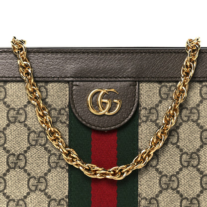 Gucci GG Supreme Monogram Web Small Ophidia Chain Shoulder Bag Brown 9 of 12