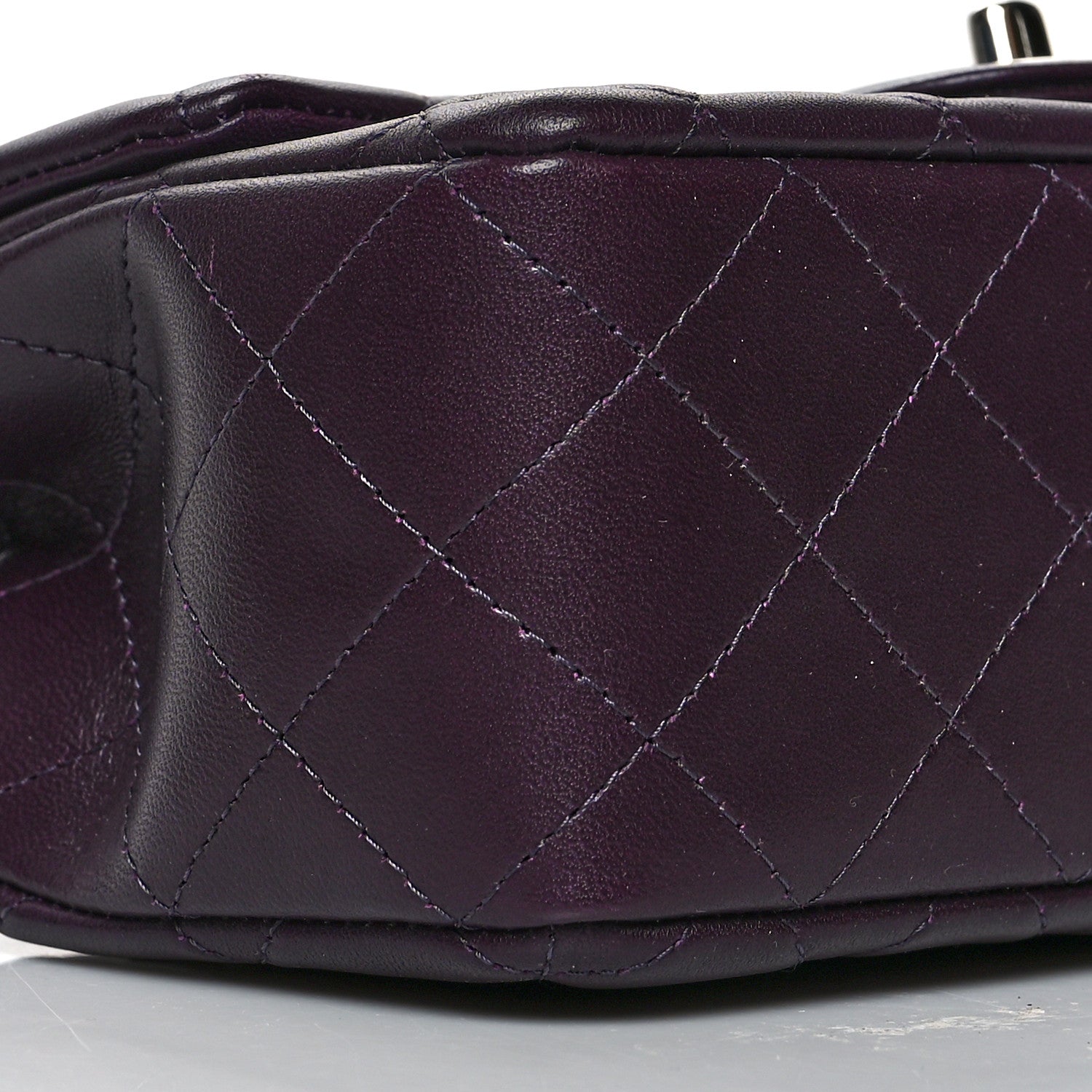 Chanel Lambskin Quilted Mini Rectangular Flap Dark Purple 10 of 11