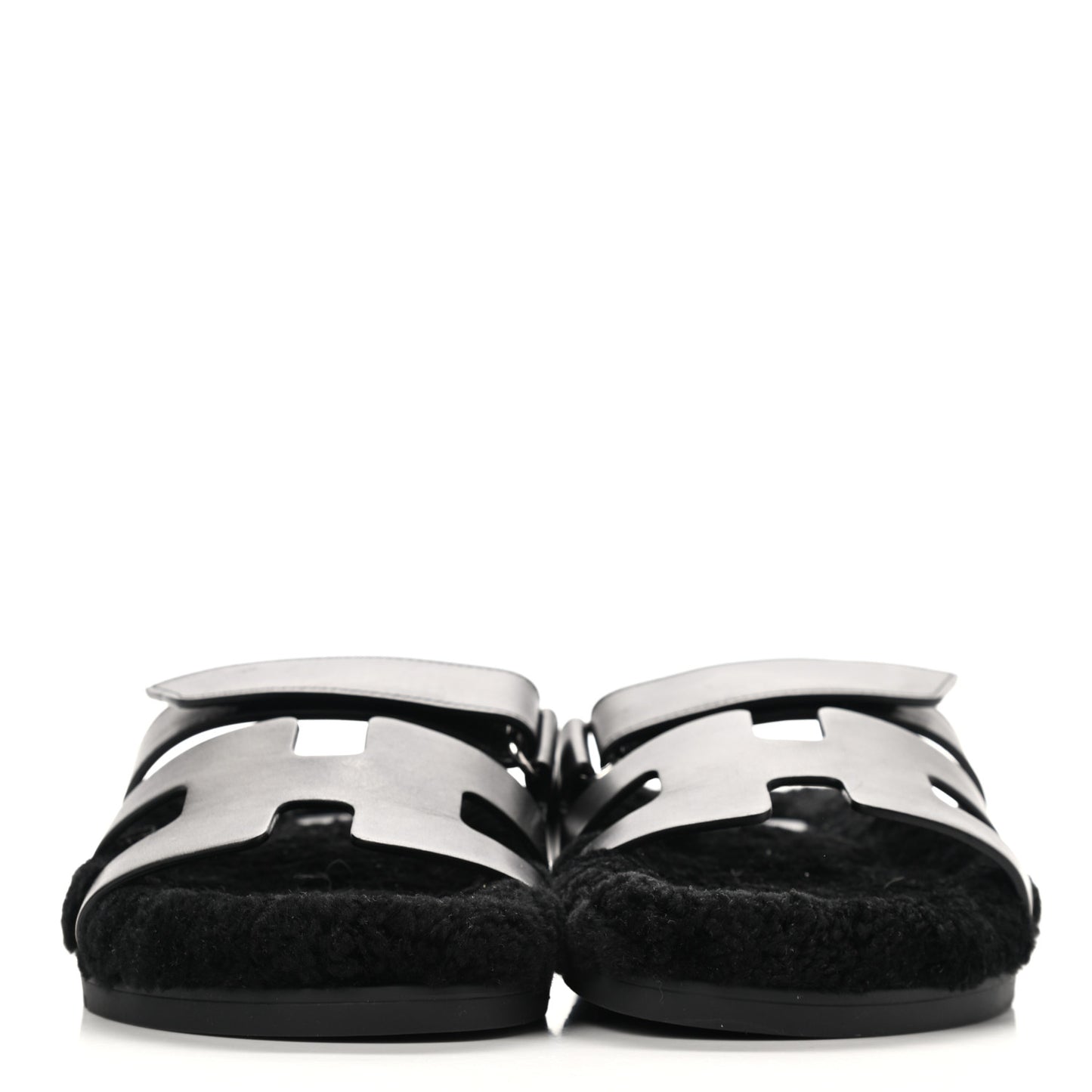 Calfskin Woolskin Womens Chypre Sandals 38 Black