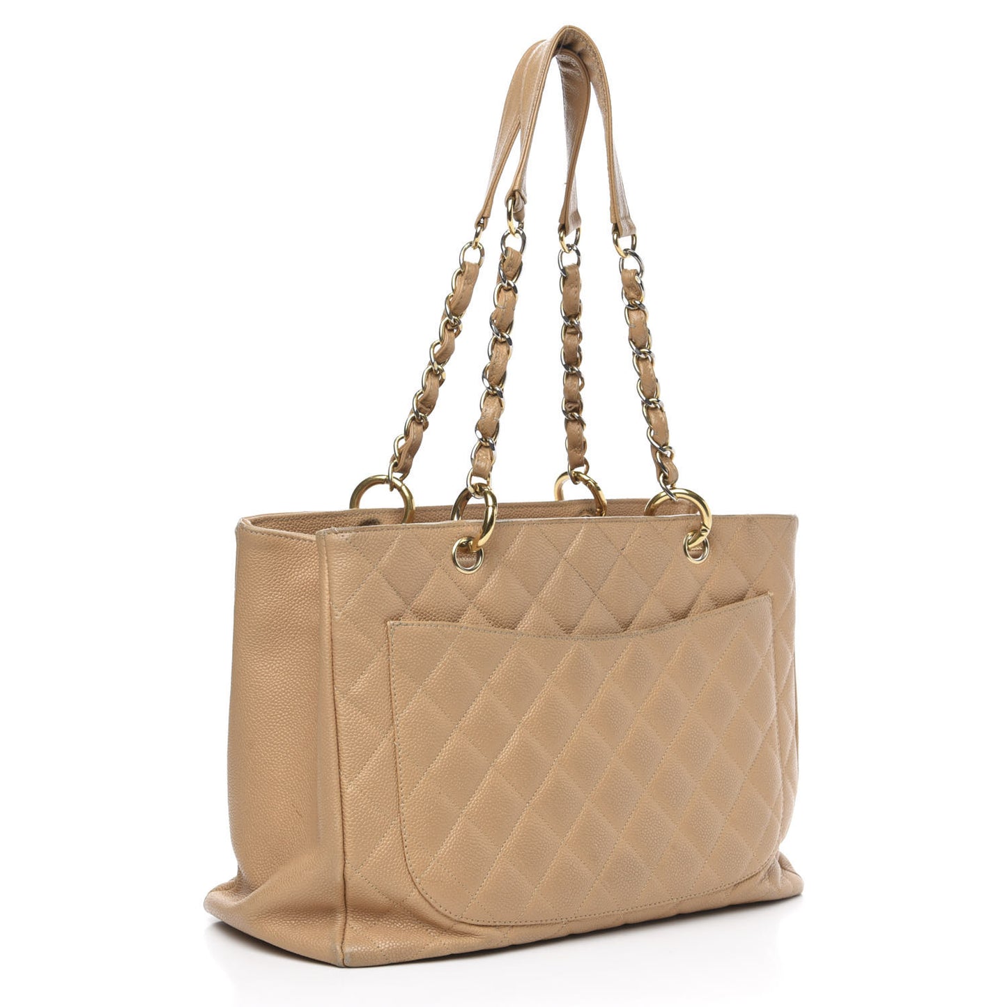 Caviar Quilted Grand Shopping Tote GST Beige Clair