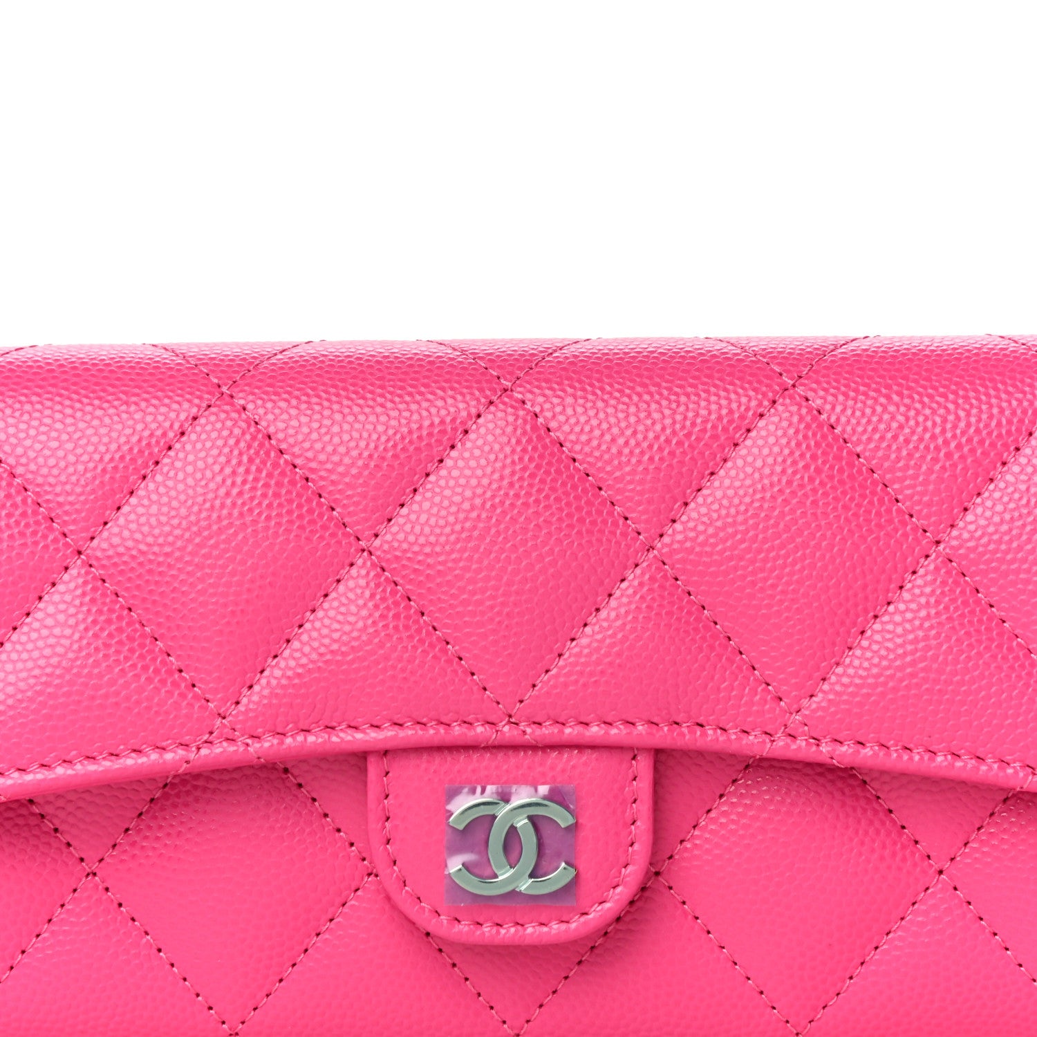 Chanel Caviar Quilted Medium Flap Wallet Dark Pink 9 of 12