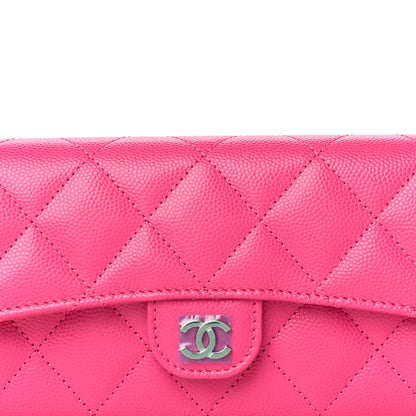 Chanel Caviar Quilted Medium Flap Wallet Dark Pink 9 of 12
