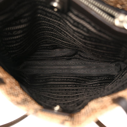 Prada Snakeskin Triangle Shoulder Bag Beige 6 of 10